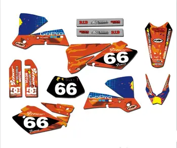 

Full set of Stickers Kits Free Customized Numbers & Names Graphics Decals FOR KTM SX EXC 125 200 250 300 380 400 1998 1999 2000