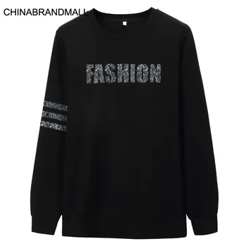 

Autumn Men Plus Fat Plus Size Leisure Round Neck Long Sleeve Backing Shirt Male Fat Man Printing Sweater Male