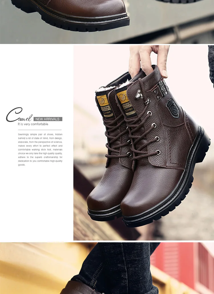 OSCO/мужские ботинки из натуральной кожи; сезон осень-зима; модная обувь на шнуровке; мужская повседневная обувь в деловом стиле с высоким берцем