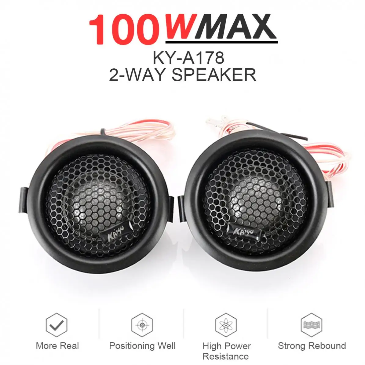 2pcs 100W 12 V Mini Universal High Efficiency Dome Car Tweeter Lossless