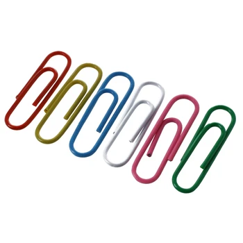

100 pcs Paper Clips Staple Files Parentheses Multi 0.8 cm 2.8 cm Stained