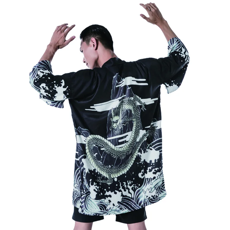 Yukata haori men Japanese kimono cardigan men samurai costume clothing kimono jacket mens shirt yukata haori FF001