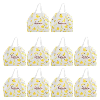 

50pcs Drawstring Gift Bag Banana Pattern Packing Bags Waterproof Shopping Pocket