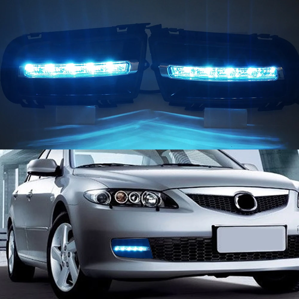1 пара автомобильных мигающих дневных ходовых огней для Mazda 6 Mazda6 2005 2006 2007 2008 2009