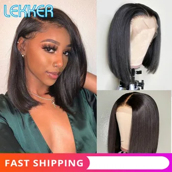 

Lace Front Human Hair Wigs Black Hair Bob Lace Wig Straight Hair Wig for Women 150% Density 13x4 Lace Front Wig