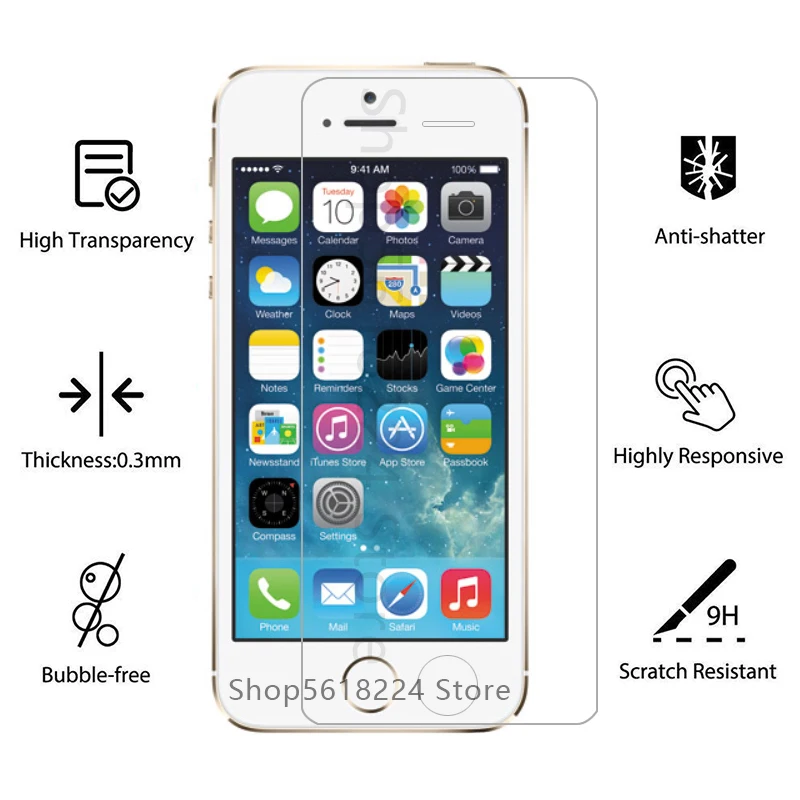 Чехол для iphone se защитный экран из закаленного стекла i phone s5 c5 es iphone5 iphone5s 5c