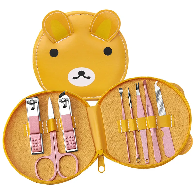8Pcs Cartoon Design Pedicure Manicure Set Nail Cuticle Clippers Cleaner Grooming Kit Case Tool MS31 4