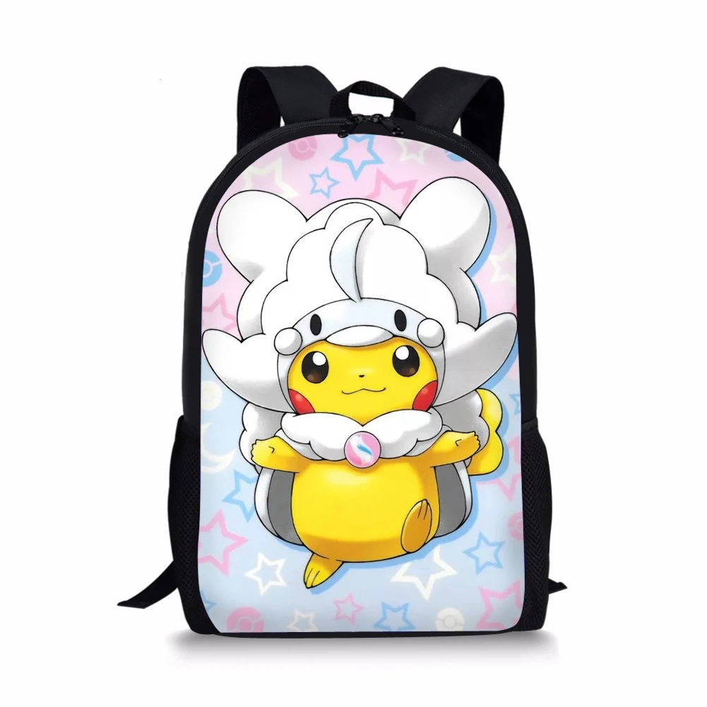 HaoYun Children's Backpack Detective Pickachu Students School Bags Kawaii Pokemon Pattern Teenagers Book-Bag Mochila Travel Bag