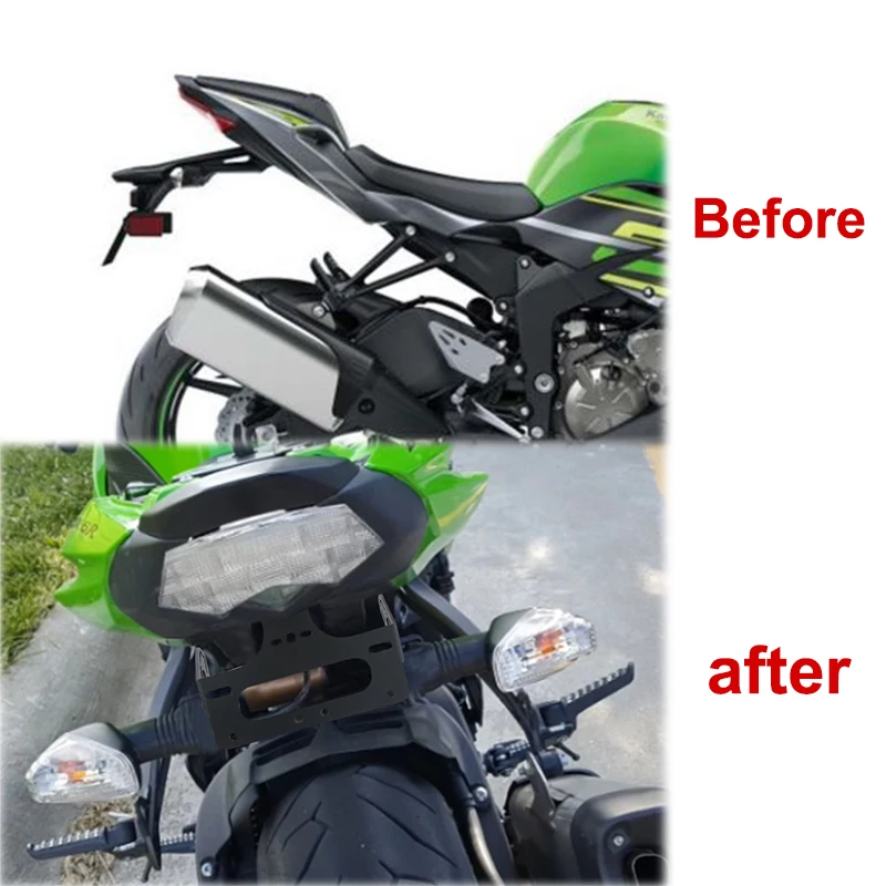 Для kawasaki Ninja ZX-10R ZX10R 2008-2010 ZX6R ZX-6R 2009- задний хвост аккуратный держатель номерного знака Кронштейн Fender Eliminator kit