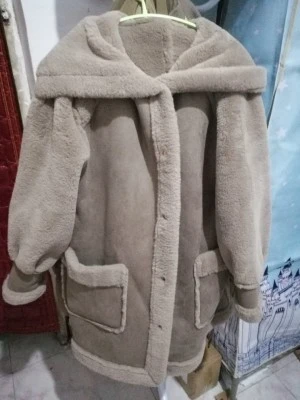 Женское зимнее замшевое пальто с капюшоном из искусственного меха, Женская замшевая куртка средней длины из искусственной кожи, женская теплая одежда, пальто, парки