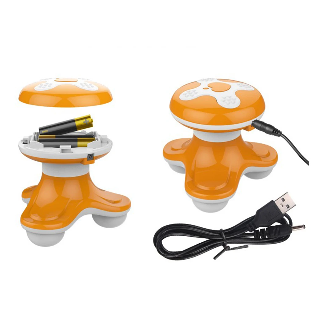 Mini Electric Handled Vibrating Massager with 3 Heads Full Body Self Massage Tool Pain Relief for Neck Body Shoulder Leg Waist