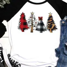 Женские топы с рождественской елкой, женские повседневные пуловеры с длинным рукавом, футболка, блузка, размер