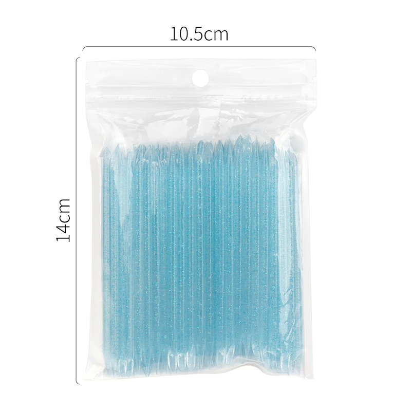 100Pcs Reusable Crystal Stick Double End Nail Art Cuticle Pusher Cuticle Remover Tool Pedicure Care Nails Manicures Dotting Tool 3
