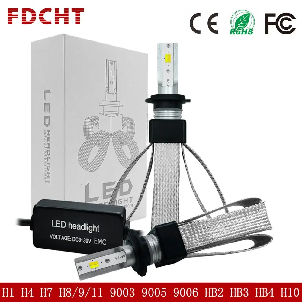 

FDCHT turbo h7 h4 h11 h1 hb4 h3 led car light headlight canbus automotivo bulb hb3 h8 9006 9005 h9 h10 auto lamps 12v 24v 4300k