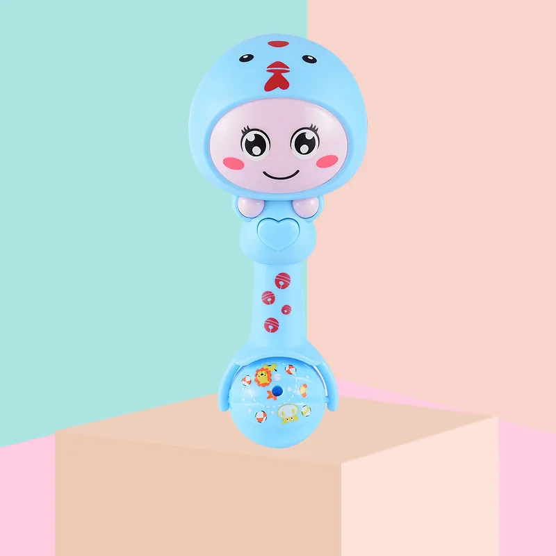 Baby Toy Ring Bell Intelligence Plastic Hand Bell Rattle Funny Educational Mobiles Toys Music Flash Hand Ring Bell Infant Toys