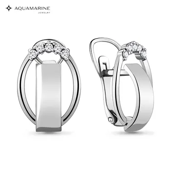 

AQUAMARINE earrings with cubic zirconia, silver 925