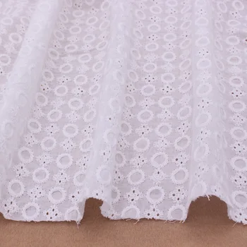 

White Cloth, Cotton Hollowed Embroidered Fabric, Handmade DIY, Summer, Thin Cloth, Pure Cotton Embroidered Shirt.CMCYILING