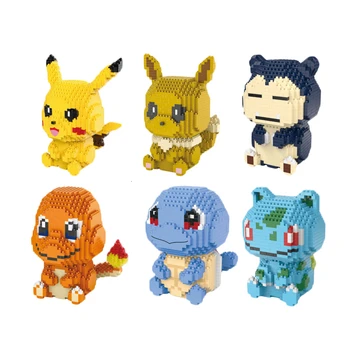 

Creative DIY Mini Building Blocks Brick Toys For Children Cartoon Character Pikachu Model Blocks Compatible