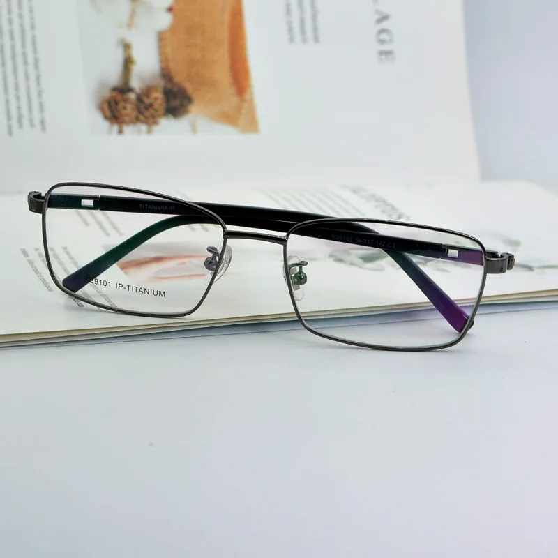 Pure Titanium Business Myopia Eye Frame Full Frame Ultra Light Men's Temperament Stable Reading Glasses Frame Large Frame