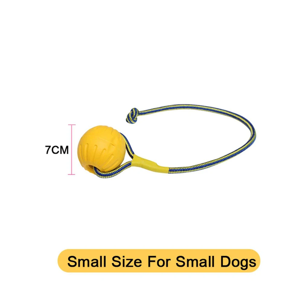 7cm Ball Игрушка для собак-амфибий, летающие диски, жевательная игрушка, кольцо, мяч с веревкой, EVA, игрушка для прорезывания зубов, интерактивный мяч для маленьких и больших собак - Цвет: 7cm Ball