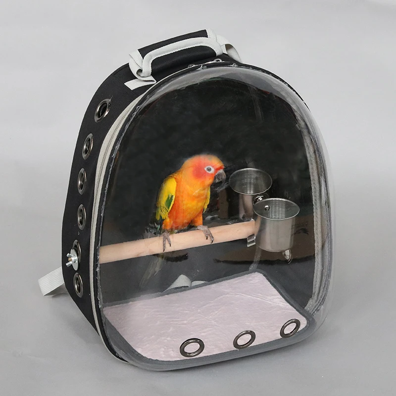 Открытый птичий рюкзак с питателем попугай переноски клетка для попугая сумка с деревянным окунем Pet дышащий космический рюкзак капсулы