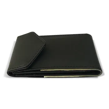 

NEW Leather Men Money Clip Multi-Card Position Card Bag Wallet Solid Color Male Purses Clip Slim Cash Holder Document Pakket