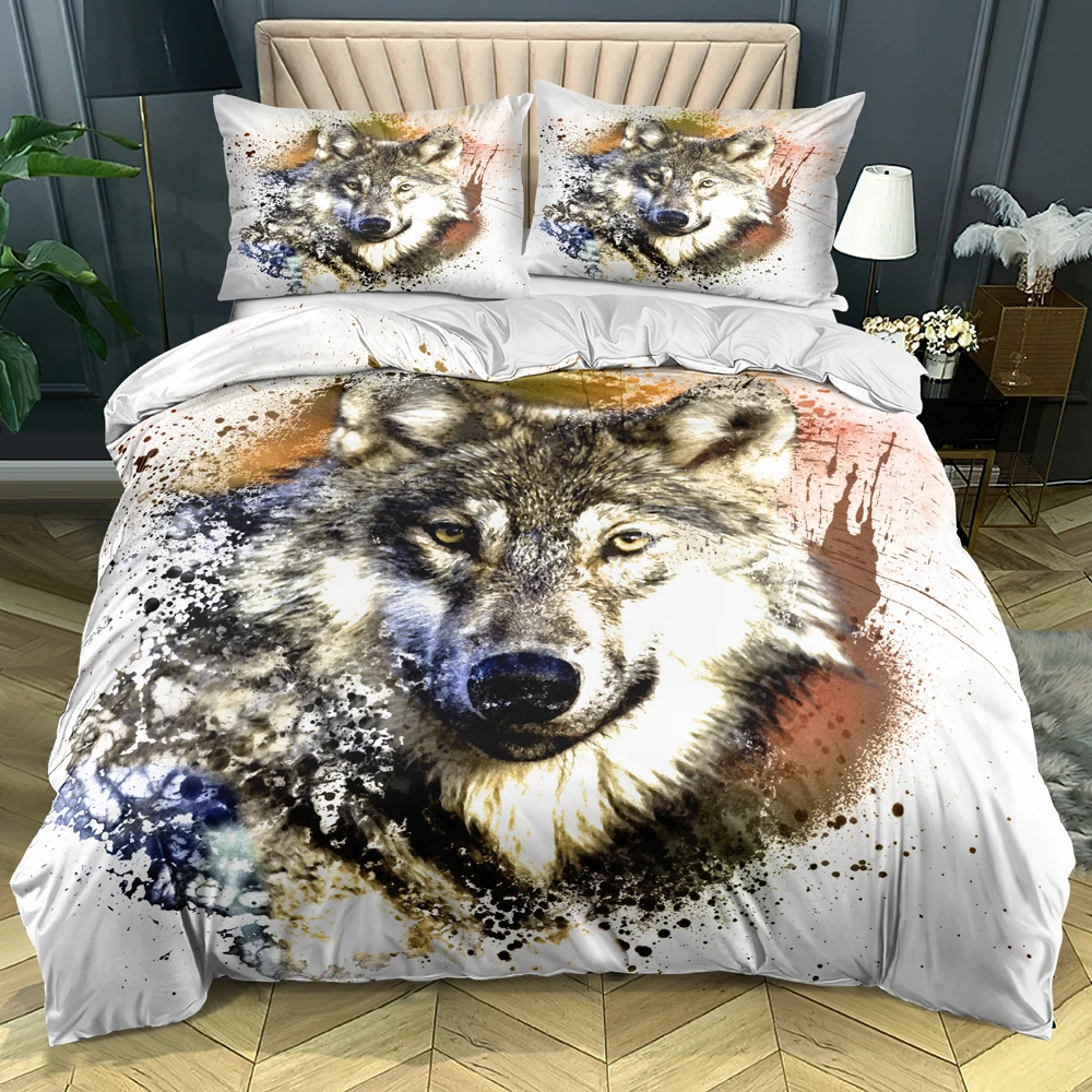 

3D Custom-make Bedding sets Animals Quilt cover set Wolf Design King Twin Full size Home textile