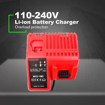 

Replacement Charger 110-240V Li-ion Battery Charger Milwaukee M12-M18C 48-11-1815 48-11-1828 48-11-2401 48-11-2402 EU/UK/US/AU
