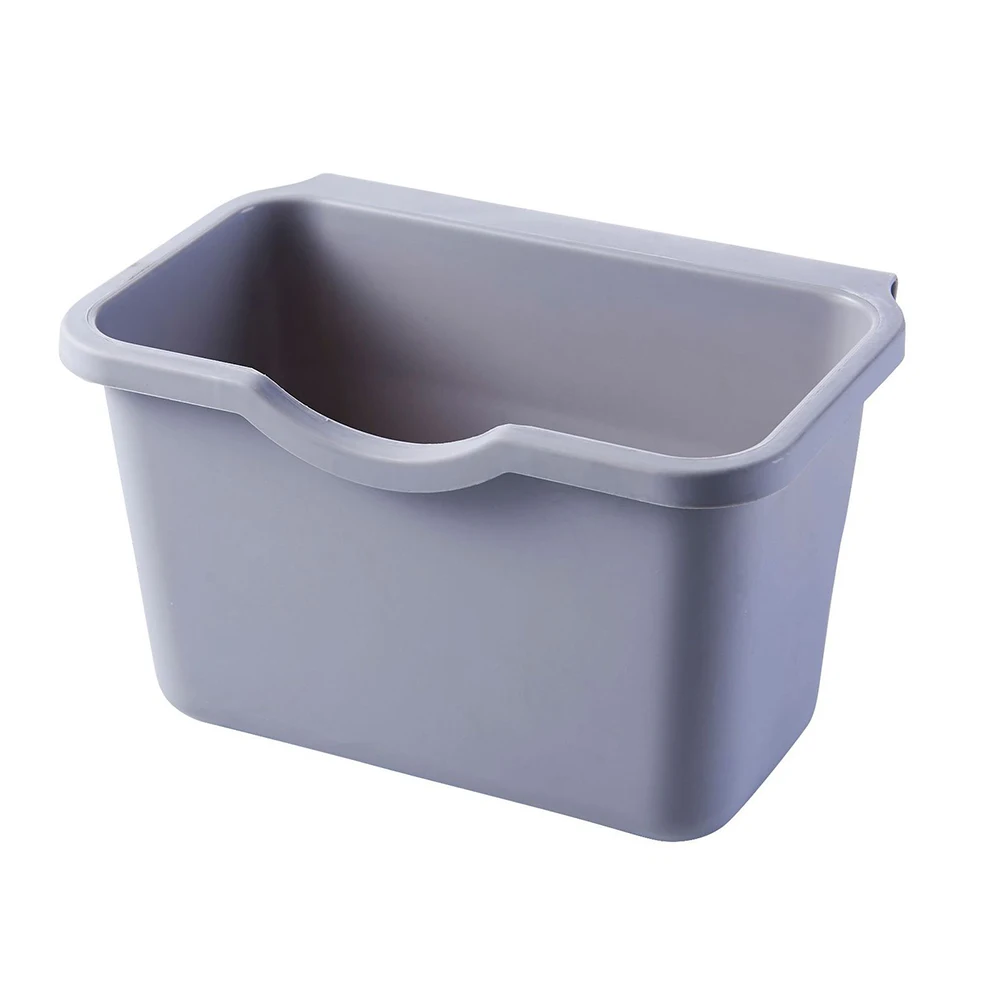 Кухонная корзина для отходов мини настольная корзина для дома, кухни, офиса двери мусорный пакет с ручками ящик контейнер для мусора мусорные баки кухонный мусор - Цвет: Темно-серый