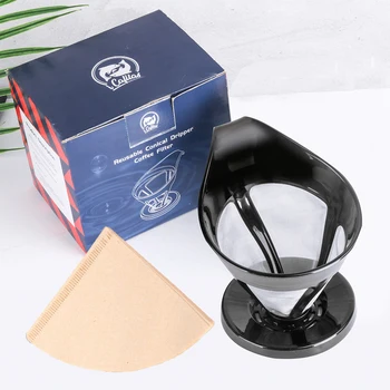

Reusable Coffee Dripper Pour Over Coffee Drip Filter Cup Permanent Tea Holder Coffee Maker With Disposible Paper