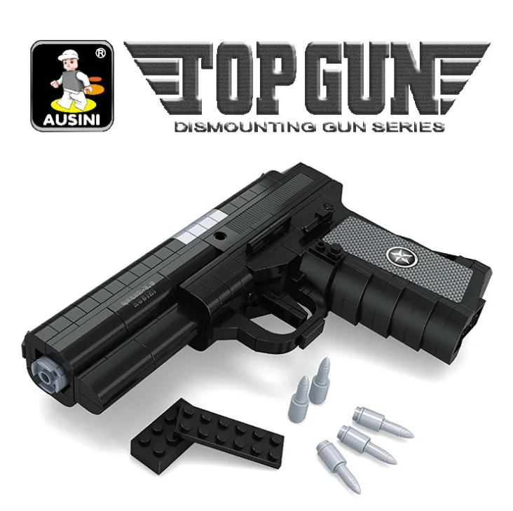 

Strike GUN Replica Building Blocks Technic Semi Automatic Pistol Arms Weapon Sniper Gun Building-Bricks KitsToys for Children.