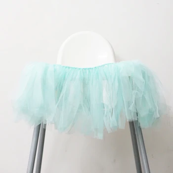 

White Blue Green Purple Net Yarn Banner Baby Chair Birthday Party Decoration Baby Shower Ornaments Supplies