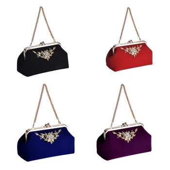 

Female bag clutch bag new bridal bag red fashion Japanese and Korean dinner bag chain double opening