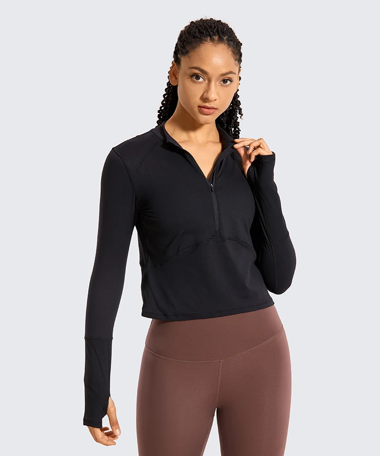 cropped long sleeve athletic top