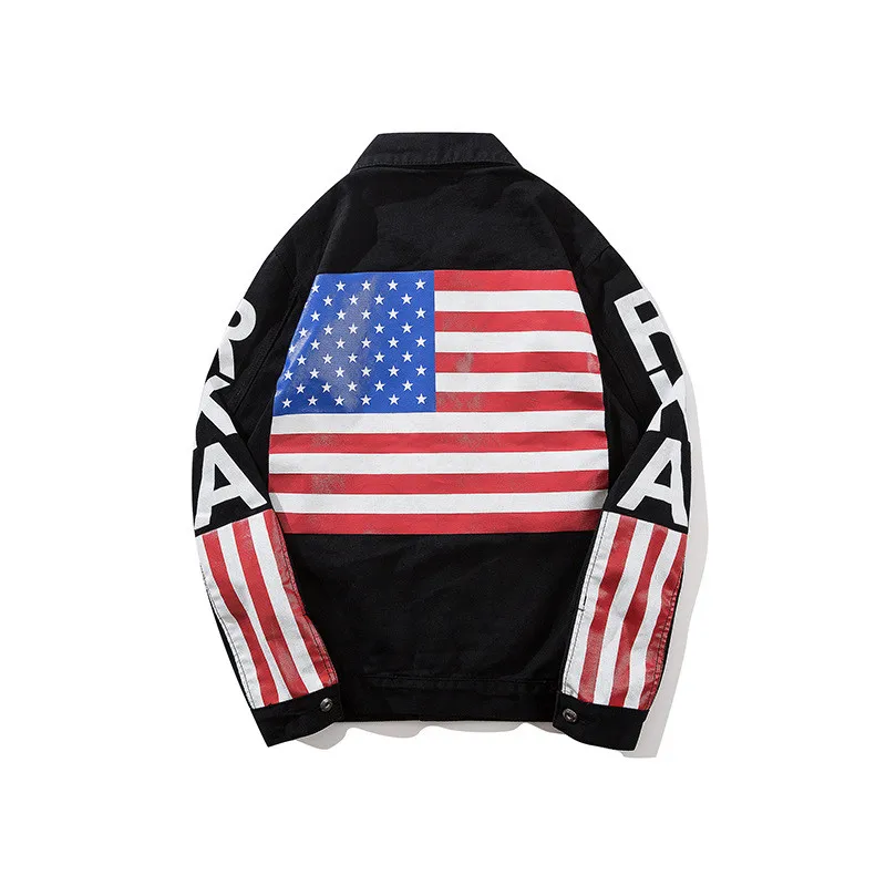 KIMSERE Мужская Мода Марка NEW fashion Hi Street печатных рваные джинсовые куртки Уличная разрушенная деним джинсовая куртка Верхняя одежда для мужчин S-XXL