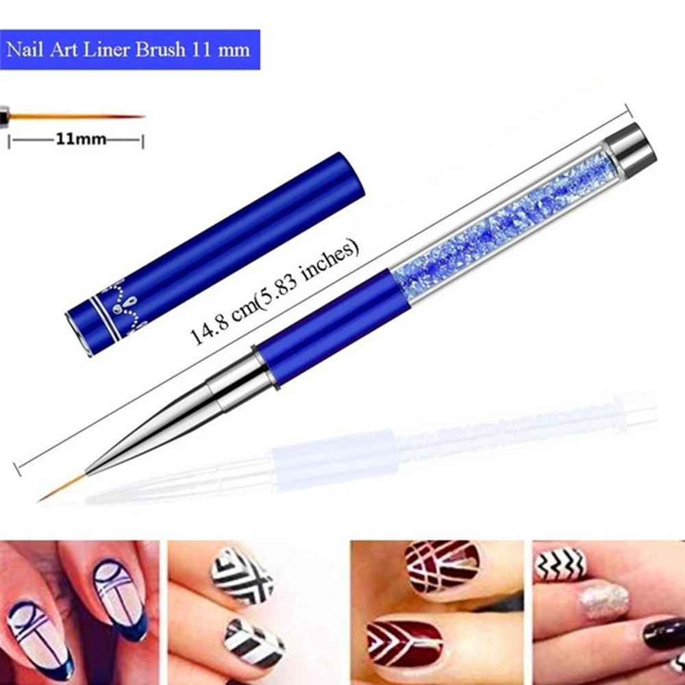 Dark Blue 1 шт Профессиональные Стразы для красоты УФ-гель Кисти для дизайна ногтей резные кисти для дизайна ногтей 3D кисть с ручкой для маникюра Инструменты - Цвет: Dark Blue