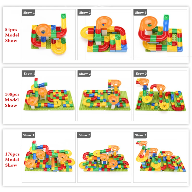Мраморный гоночный лабиринт, шарики, строительные блоки, воронка, горка, большой размер, набор, кирпичные Развивающие игрушки для детей, совместимы