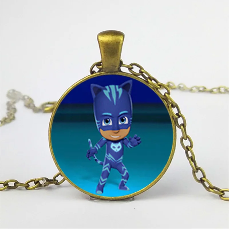 PJ Masks Costume Necklace Anime Cartoon Accessories Pendant Catboy Owlette Gekko Toys Pj Mask Juguete Time Gem Sweater Chain S63