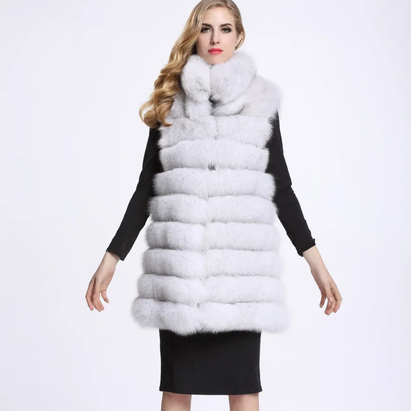 

ZADORIN 2019 Winter New Stand Collar Thick Warm Long Faux Fur Vest Women Luxury Furry Fake Fur Coats Women Plus Size Streetwear