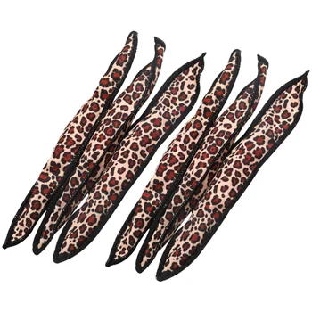 

6pcs Adorable Hair Curlers Foam Sponge Hair Rollers Hair Large Wavy Styling DIY Tools for Women Girls Ladies (Leopard Print Colo