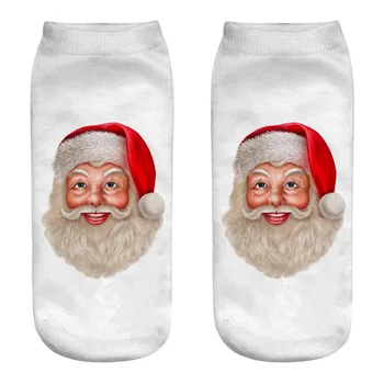 

Christmas Woman Socks Cartoon Santa Claus Elk Animal Pattern Socks Warm Fashion Cartoon Christmas Short Socks 1 Pair Носки#c