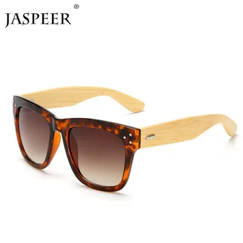 

JASPEER Natural Bamboo Sunglasses Men Women Vintage Sun glasses Gray Clear Lens Luxury Male Square Style Brand Designer Eyewear
