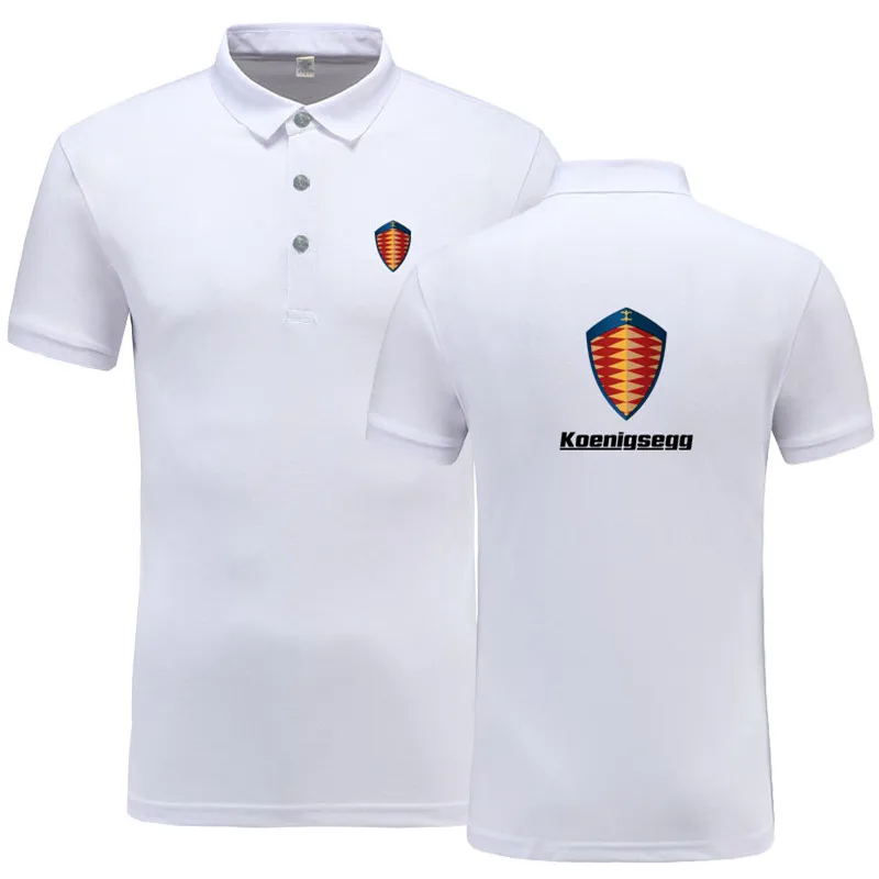 Новая летняя Повседневная рубашка поло Koenigsegg мужская хлопковая Однотонная рубашка поло с коротким рукавом мужская одежда