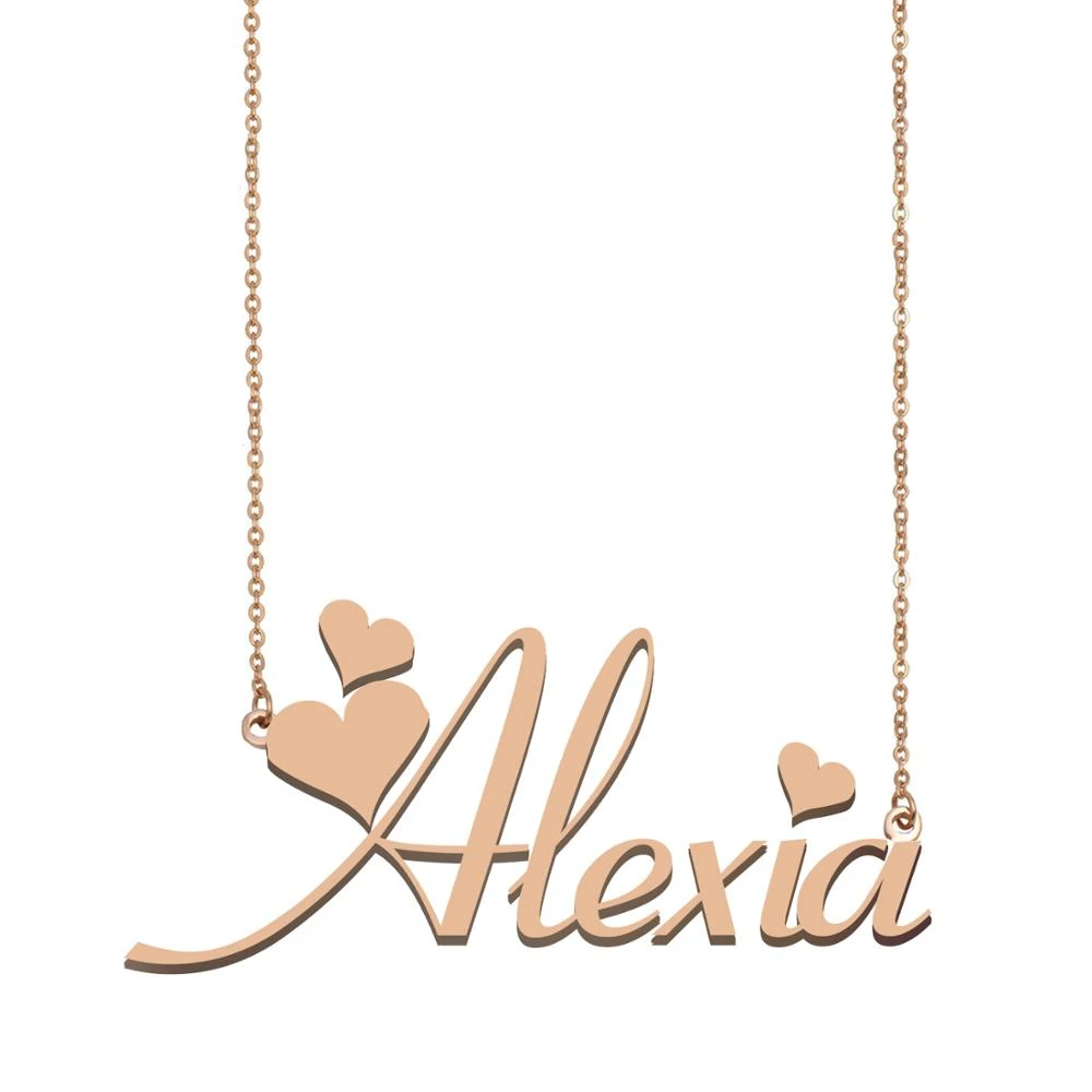 Alexia Nom Collier Nom Personnalise Collier Pour Femmes Filles Meilleurs Amis Anniversaire Mariage Noel Mere Jours Cadeau Aliexpress