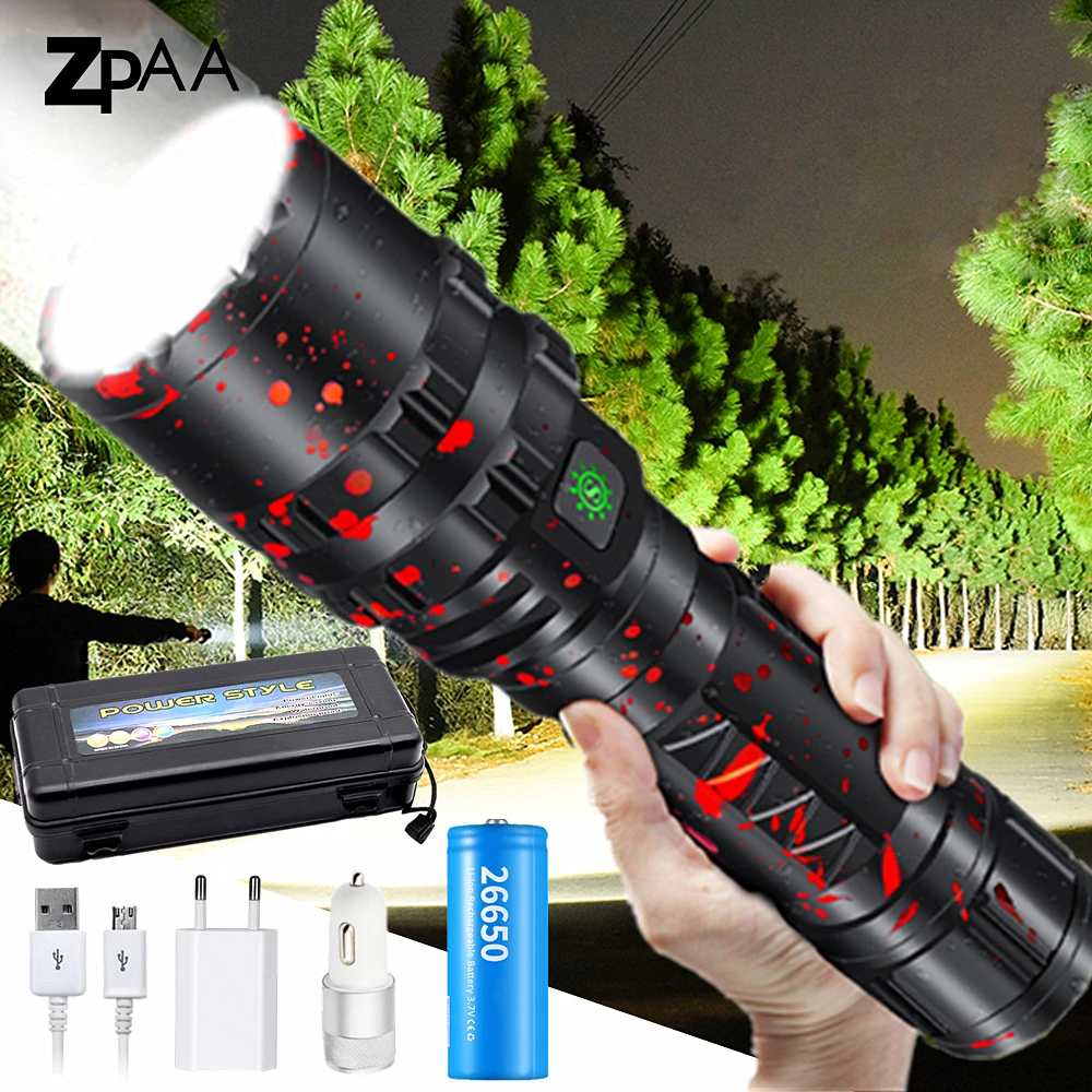 Светодиодный фонарик XHP50.2 самый мощный XLamp L2 охотничья аккумуляторная батарея USB