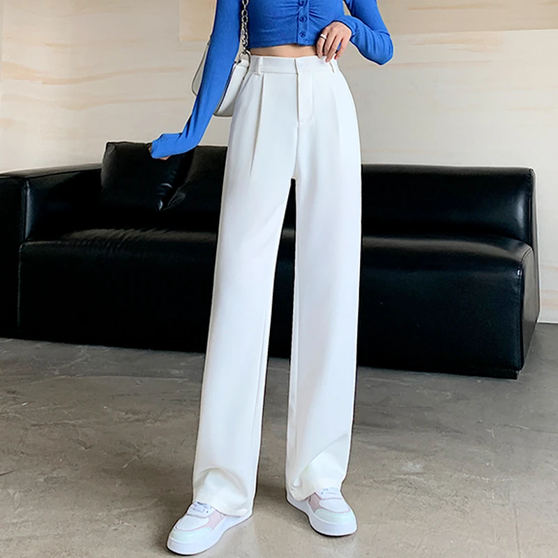 High Waist Floor-length Suits Pants 