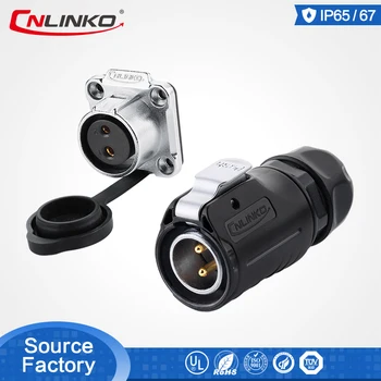 

CNLINKO M20 IP67 2 Pin Waterproof Quick Electrical LED Power Connector Solar Panel PBT Plastic Male Plug Jack Panel Mount Socket