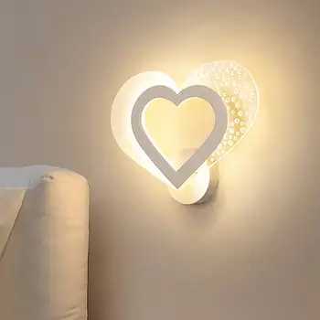 

New LED Wall Light Lovely Heart Shape Rail Project LED Wall Lamp Bedroom Wall Lamps Home Decor Night Light