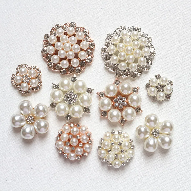 Aazon.co: CJESLNA 10pcs 20 Rhinestone Flower Ebellishents Button
