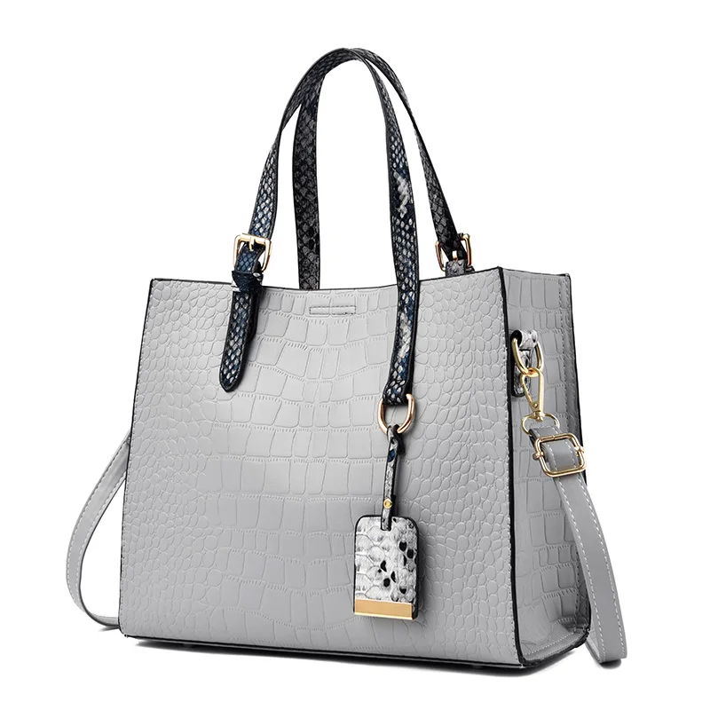 

Solid Color Alligator PU Leather Shoulder Bags For Women Simple Style Female Handbags All-Match Ladies Casual Crossbody